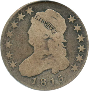 image for: 1815 25c PCGS/CAC Good-6