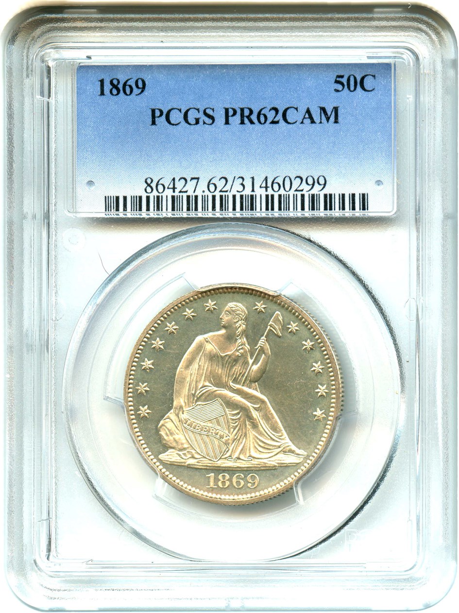 image for: 1869 50c PCGS Proof 62 CAM