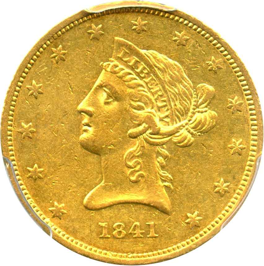image for: 1841 $10 PCGS AU50