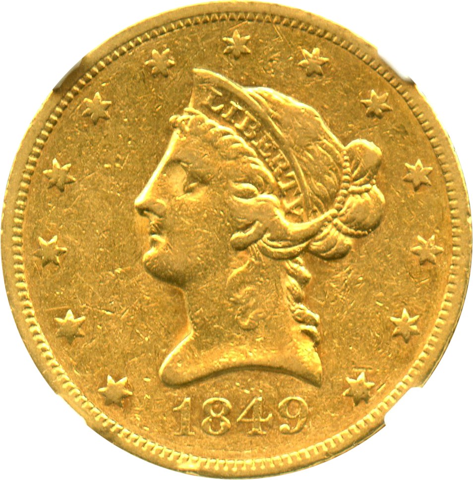 image for: 1849 $10 NGC XF45