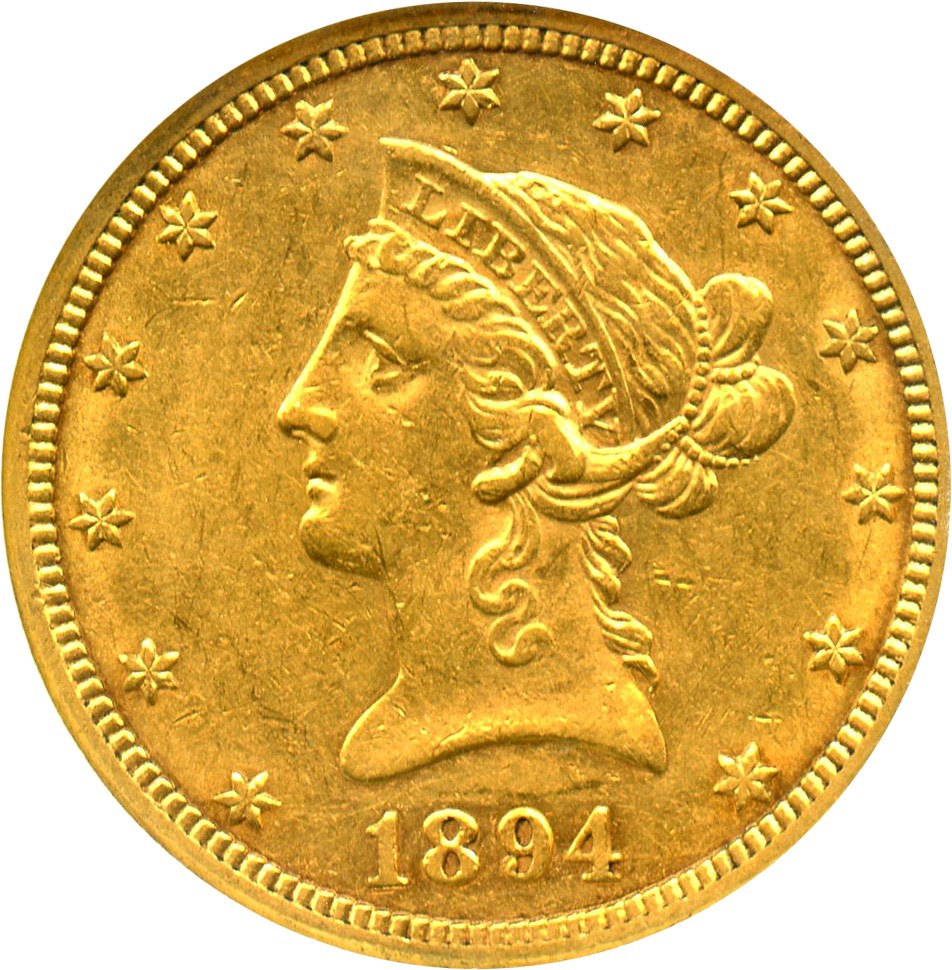 image for: 1894-S $10 NGC AU50