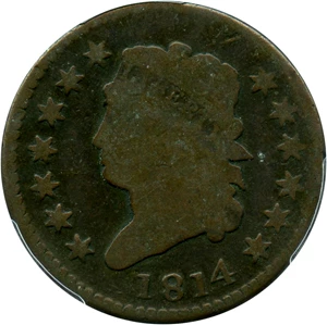 image for: 1814 1c PCGS AG-3 (Plain 4)