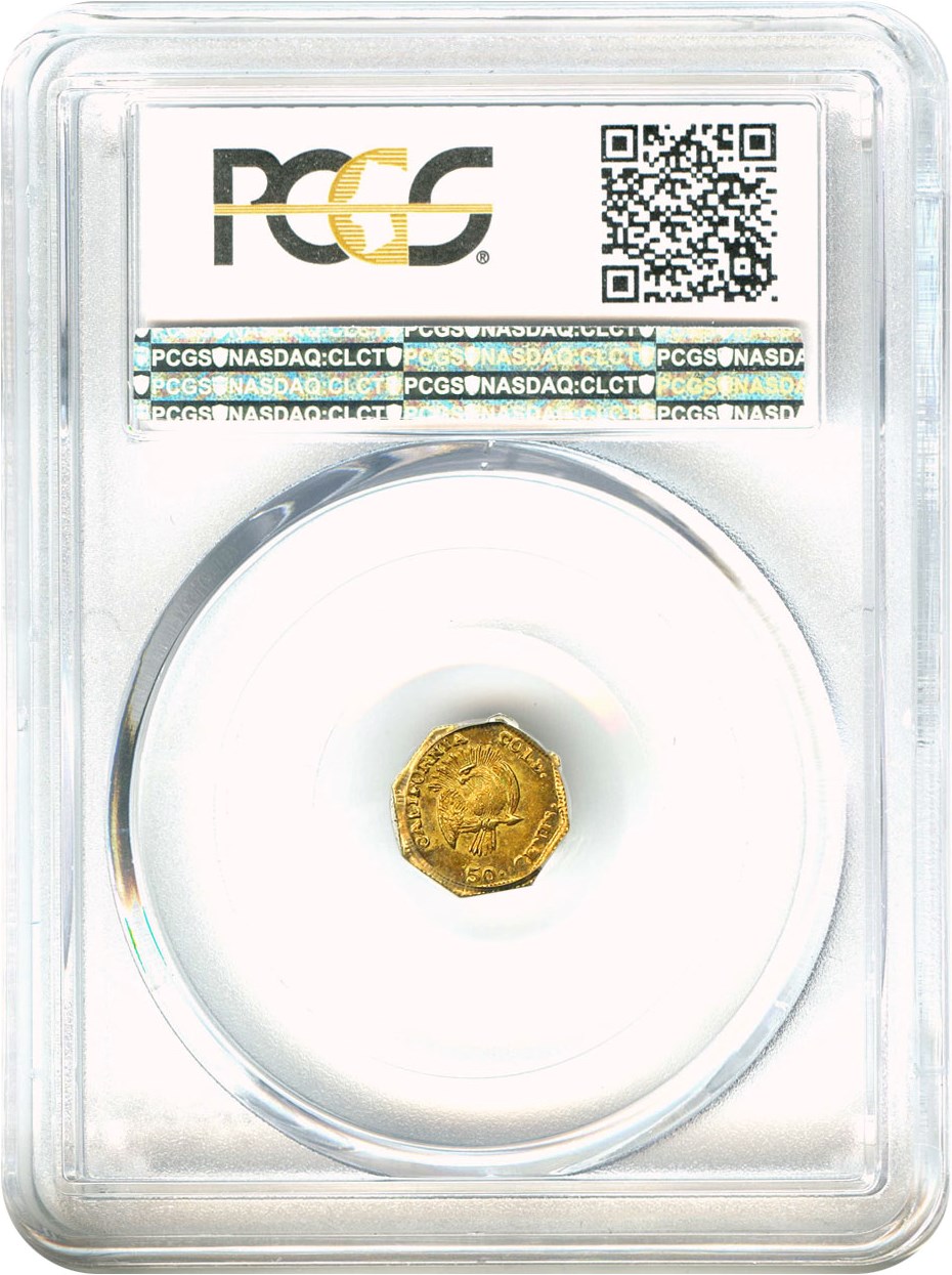 image for: 1853 Cal. Gold 50c PCGS MS63 (BG-302, "Peacock")