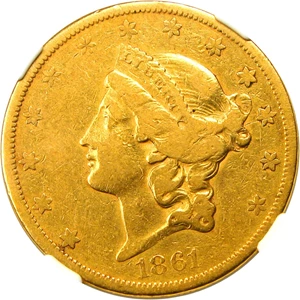image for: 1861-S $20 NGC VF30