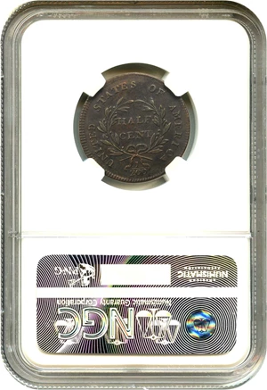 image for: 1797 1/2c NGC AU50 BN (Plain Edge)