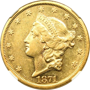 image for: 1871-S $20 NGC AU53