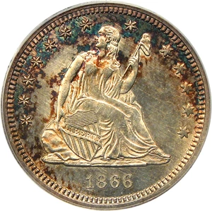 image for: 1866 25c PCGS/CAC MS64 - DLRC Discounts!