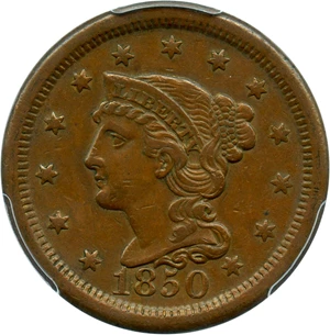 image for: 1850 1c PCGS AU50