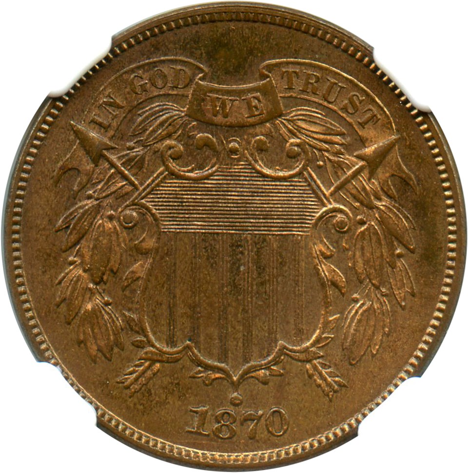 image for: 1870 2c NGC Proof 64 RB