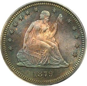 image for: 1879 25c PCGS/CAC MS67