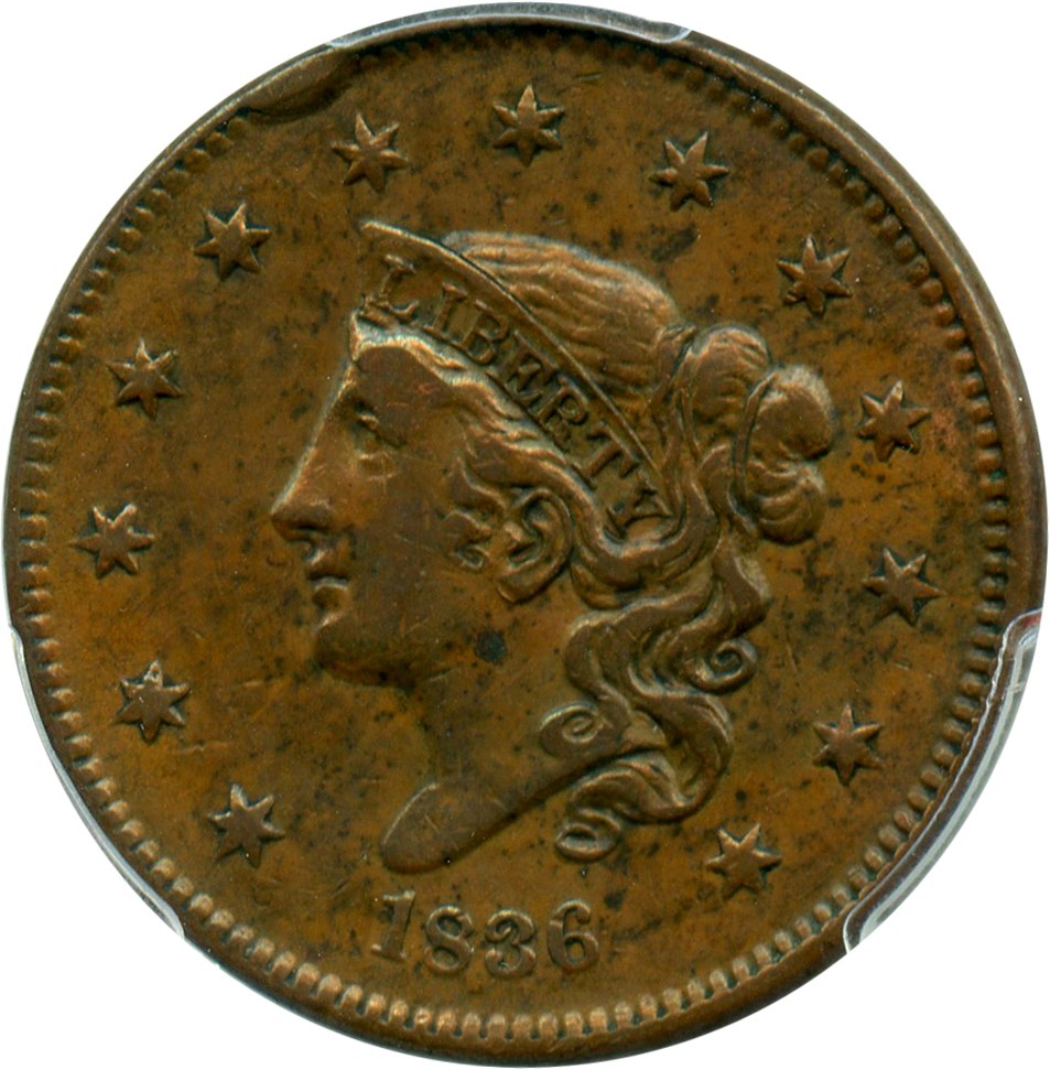 image for: 1836 1c PCGS XF45