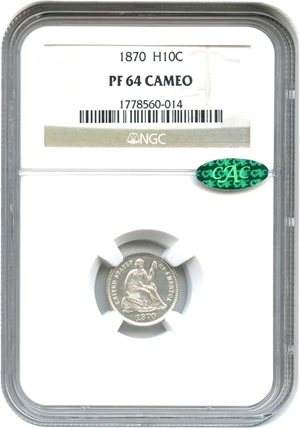 image for: 1870 H10C NGC/CAC Proof 64 CAM