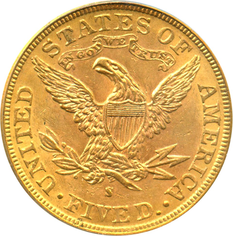image for: 1883-S $5 PCGS/CAC MS61