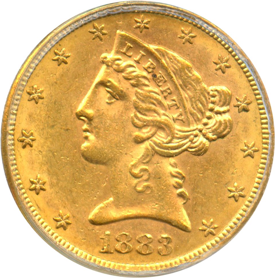 image for: 1883-S $5 PCGS/CAC MS61