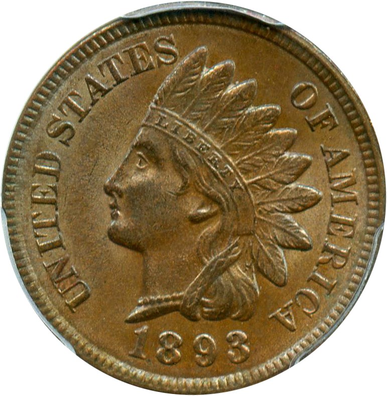 image for: 1893 1c PCGS MS63 BN