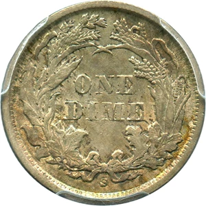 image for: 1868-S 10c PCGS/CAC AU53