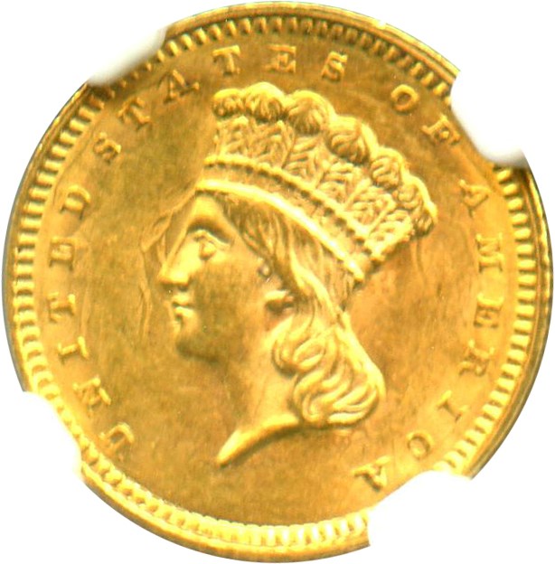 image for: 1859 G$1 NGC/CAC MS62