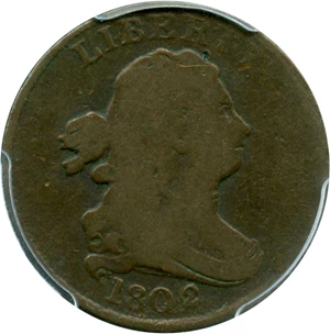 image for: 1802/0 1/2c PCGS/CAC Good-6 (Reverse of 1802)