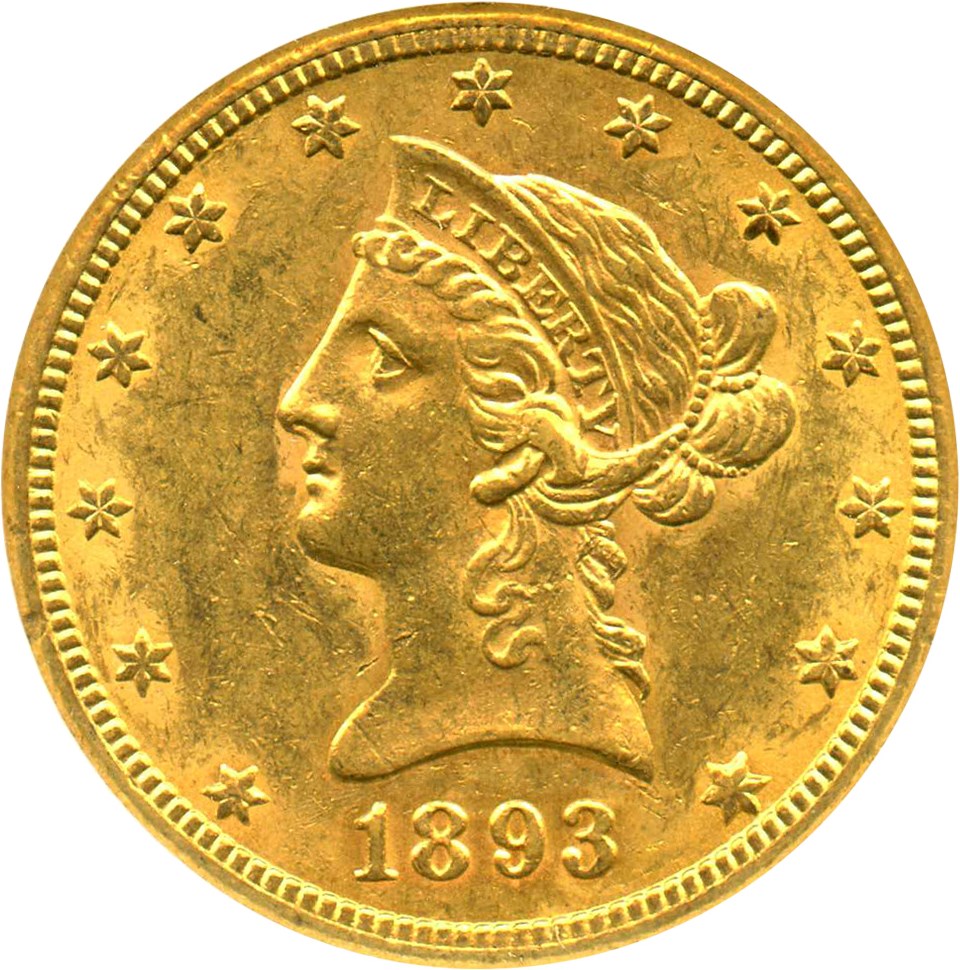 image for: 1893-S $10 NGC/CAC MS60 - No Reserve!