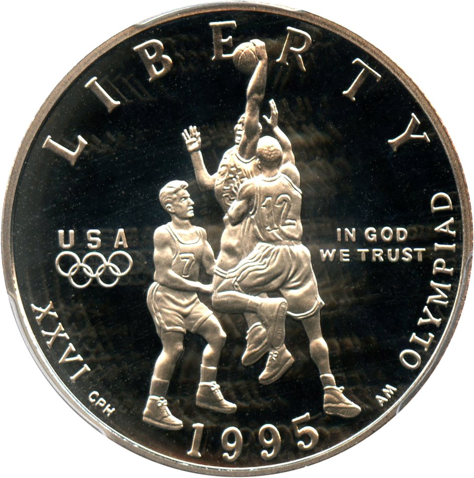image for: 1995-S Basketball 50c PCGS Proof 69 DCAM
