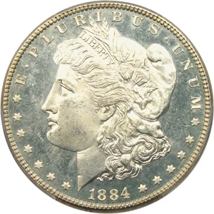 image for: 1884 $1 PCGS MS65 DMPL