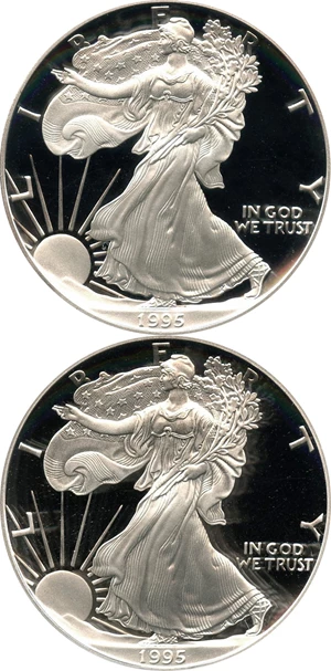 image for: Investor Lot of 1995-P Silver Eagle $1: All PCGS Proof 69 DCAM (2 Coins) - No Reserve!