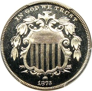 image for: 1873 5c PCGS/CAC Proof 66+ CAM (Closed 3)