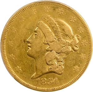 image for: 1854 $20 PCGS VF35 (Small Date, RPD) - Vault Value!