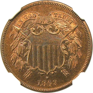 image for: 1869 2c NGC/CAC Proof 66 RB
