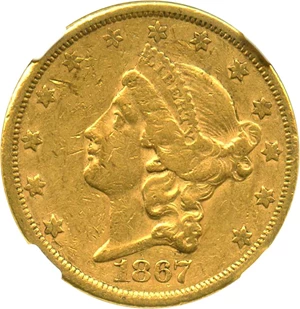 image for: 1867-S $20 NGC/CAC XF45