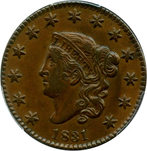 image for: 1831 1c PCGS/CAC AU53 (Medium Letters)