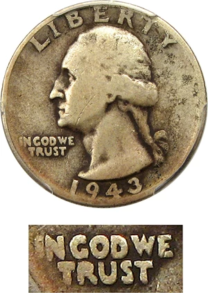 image for: 1943-S 25c PCGS VG-08 (Doubled Die) - No Reserve!