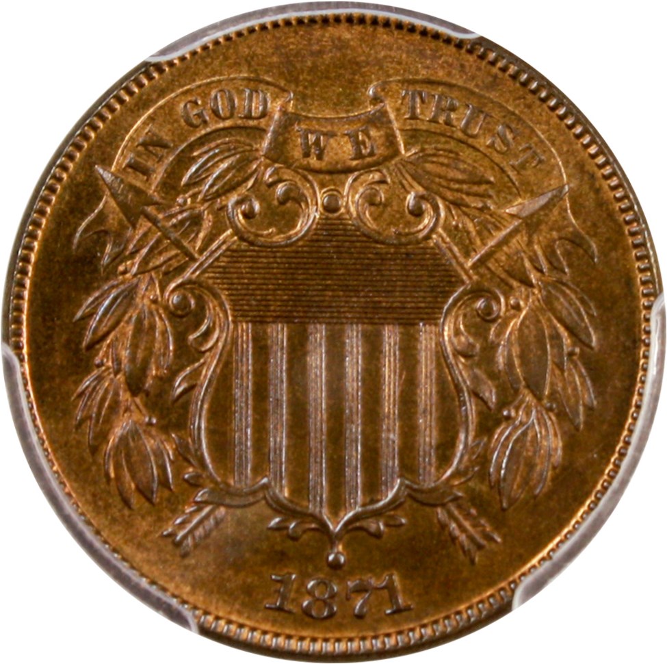 image for: 1871 2c PCGS/CAC Proof 65 RB