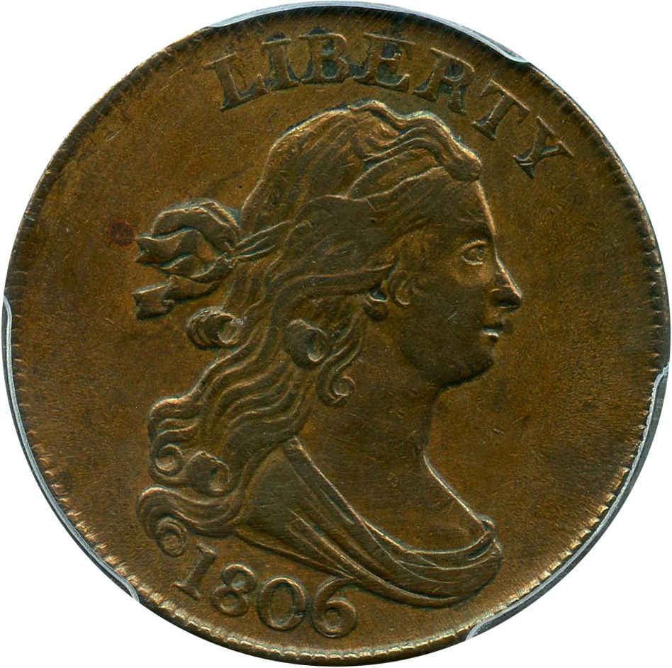image for: 1806 1/2c PCGS AU53 (Large 6, Stems)