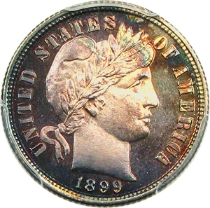 image for: 1899 10c PCGS Proof 63 CAM