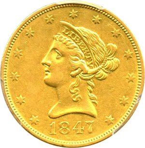 image for: 1847-O $10 PCGS XF45