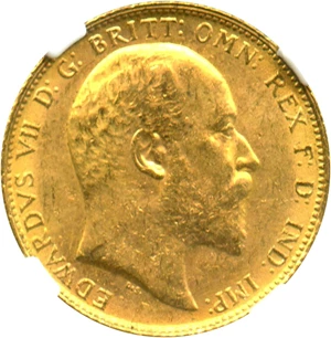image for: Great Britain: 1902 Sovereign NGC MS62 (KM#805) 0.2354 oz Gold