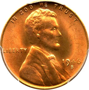 image for: 1946-S 1c PCGS MS67 RD