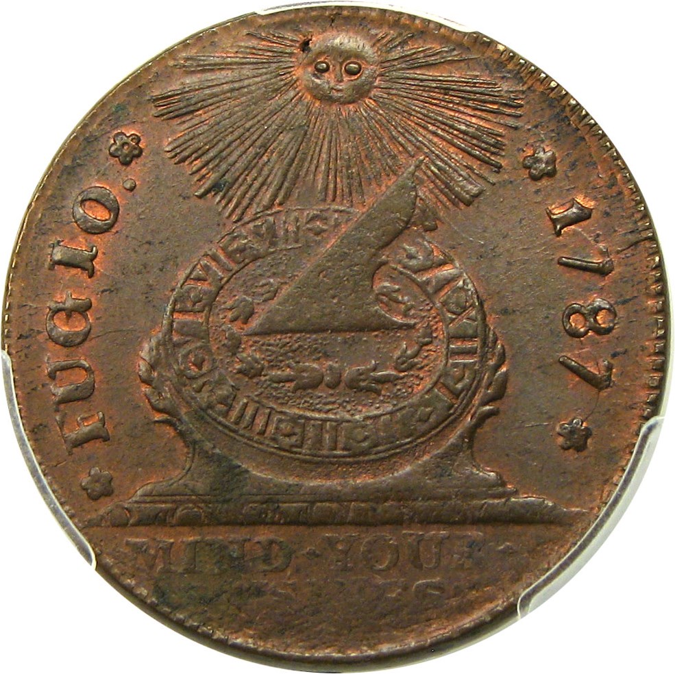 image for: 1787 Fugio PCGS/CAC MS64 BN (UNITED STATES, 4 Cinquefoils)