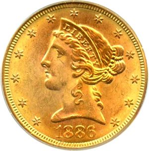image for: 1886-S $5 PCGS MS64 - Vault Value!