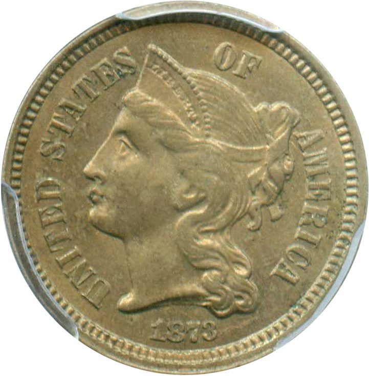 image for: 1873 3CN PCGS MS63 (Open 3)