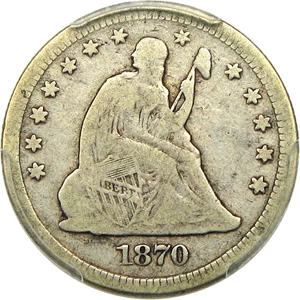 image for: 1870-CC 25c PCGS VG-10