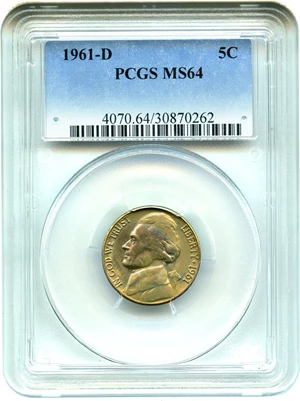 image for: 1961-D 5c PCGS MS64 - No Reserve!