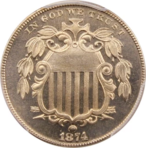 image for: 1874 5c PCGS Proof 66 CAM