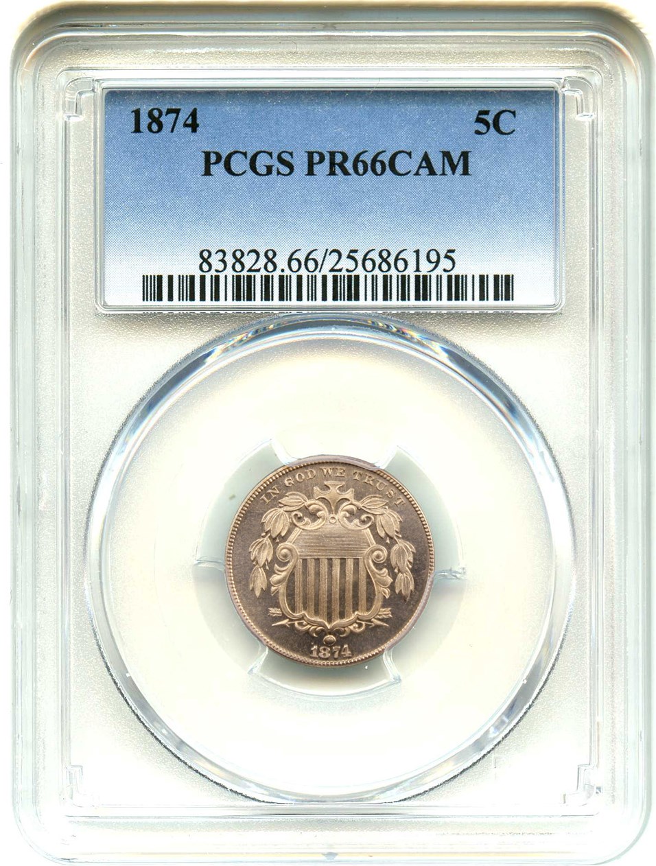 image for: 1874 5c PCGS Proof 66 CAM