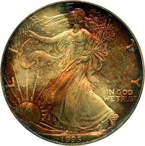 image for: 1995 Silver Eagle $1 PCGS MS67 - No Reserve!