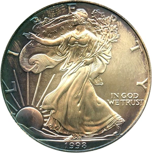 image for: 1998 Silver Eagle $1 PCGS MS68 - No Reserve!