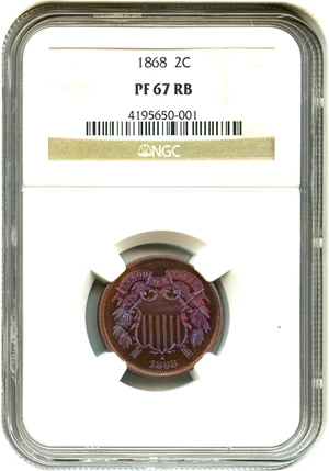 image for: 1868 2c NGC Proof 67 RB