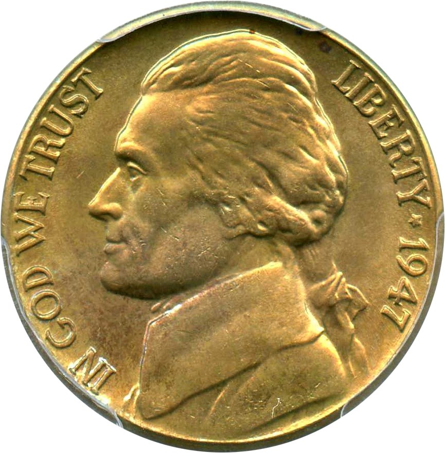 image for: 1947-D 5c PCGS MS66