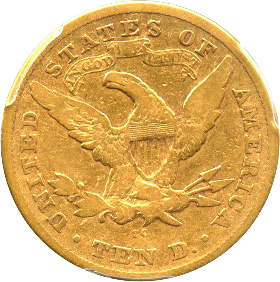 image for: 1874-CC $10 PCGS/CAC VG-10